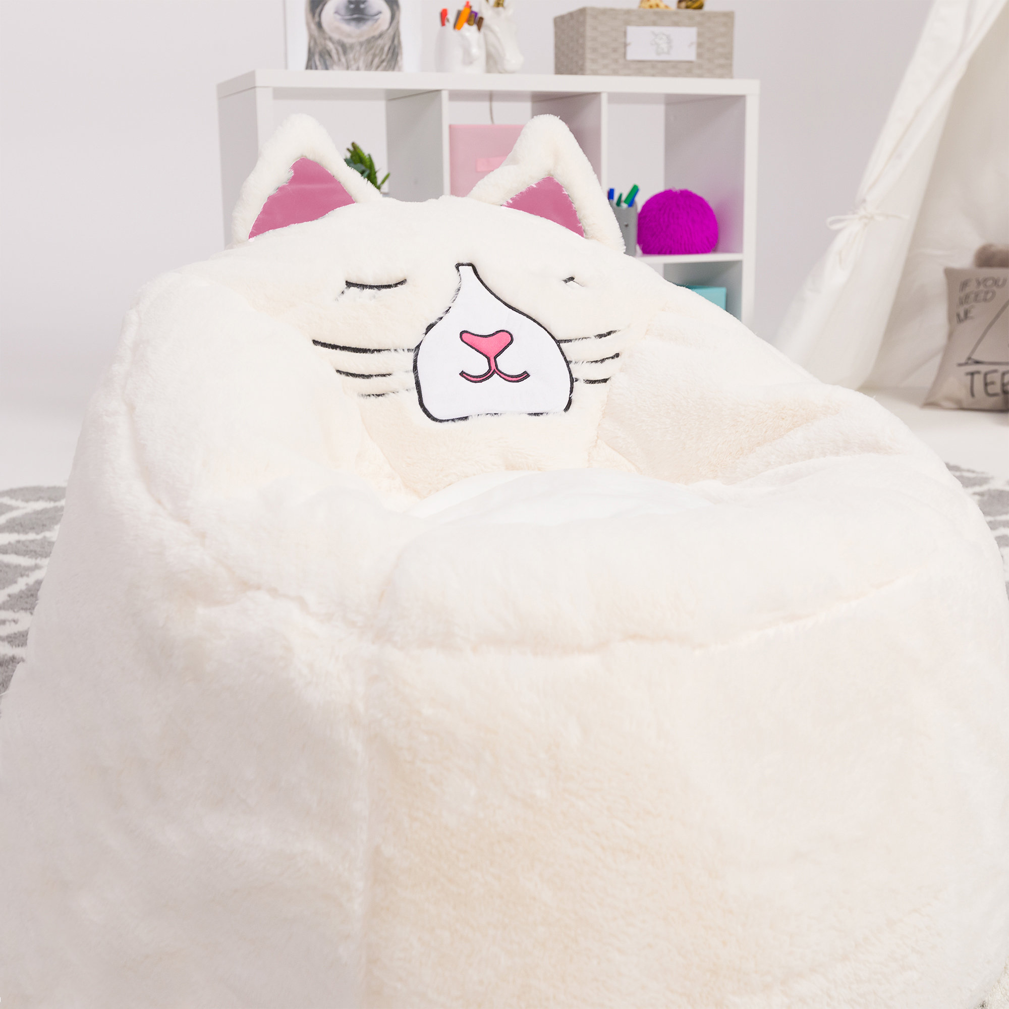 Posh Creations Animal Bean Bag Chair Structured Comfy, Cozy and Soft