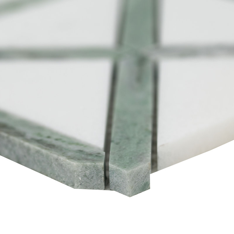 Tesella Jade Geometric 12 in. x 12 in. Polished Marble Mosaic Floor and Wall Tile