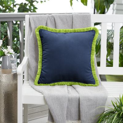 Fringed Outdoor Throw Pillow