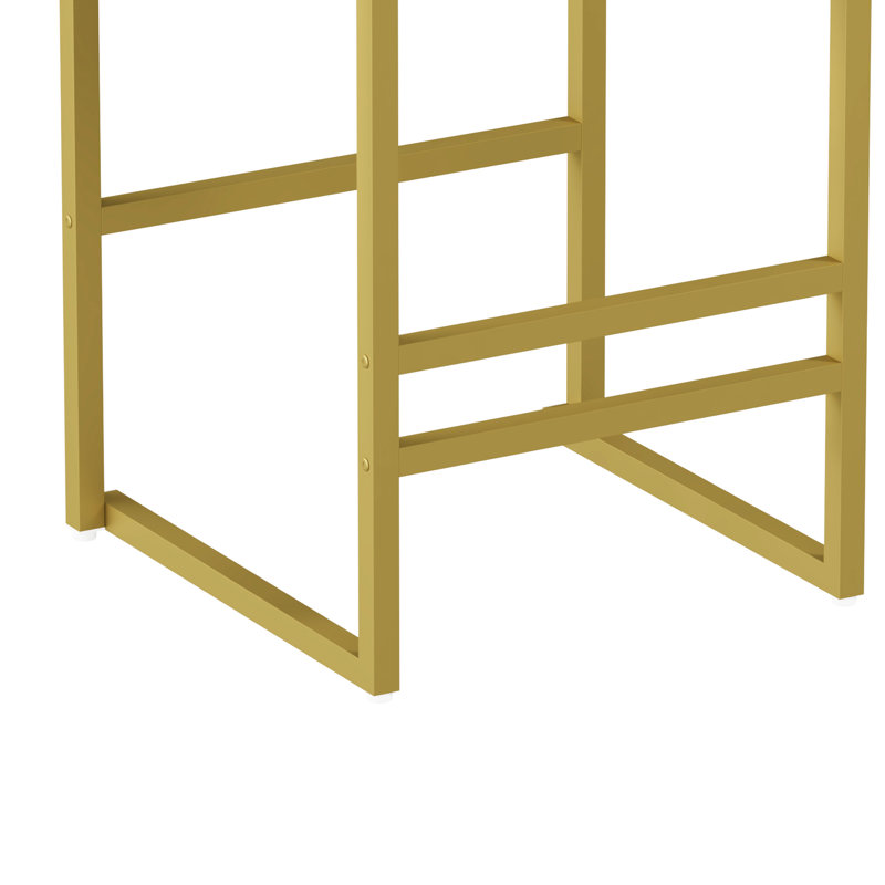 Comfortable Modern Bar Stools Of 2 With Foam - Filled Velvet Seats And Golden Metal Bases, Suitable For Daily Use Upholstered In Creamy White Gold, Frame Slip Indoor Gathering Areas