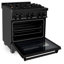 ZLINE 30" Legacy Dual Fuel Range w/ 4 Brass Burners & Oven in Black Stainless Steel (RAB-BR-30)