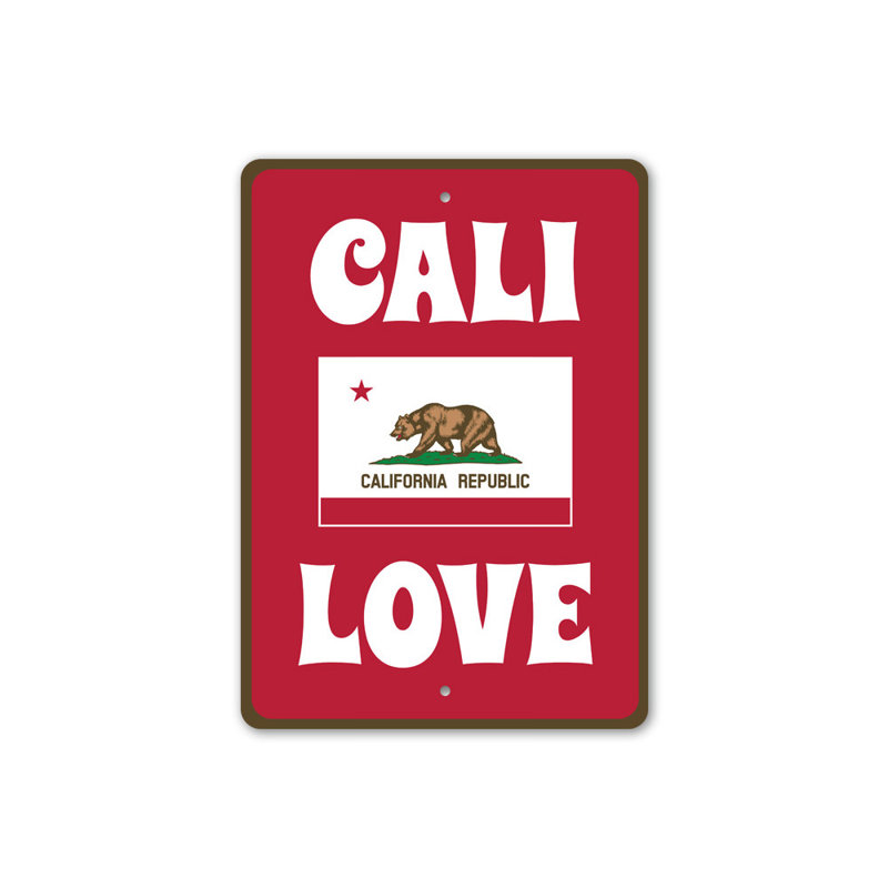 Plaque en aluminium Cali Love, H 18 po x l 12 po x P 0,06 po