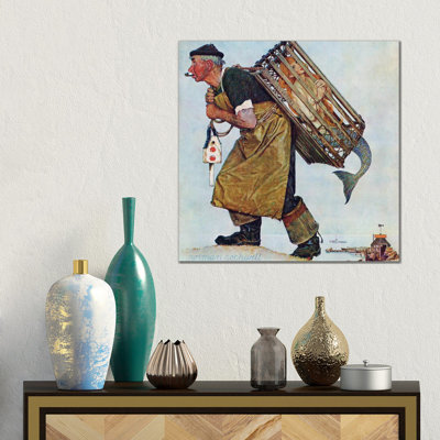 Mermaid (Lobsterman) by Norman Rockwell - 1 Piece Wrapped Canvas Wall Art
