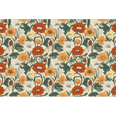 Édredon rétro à motif floral brûlé