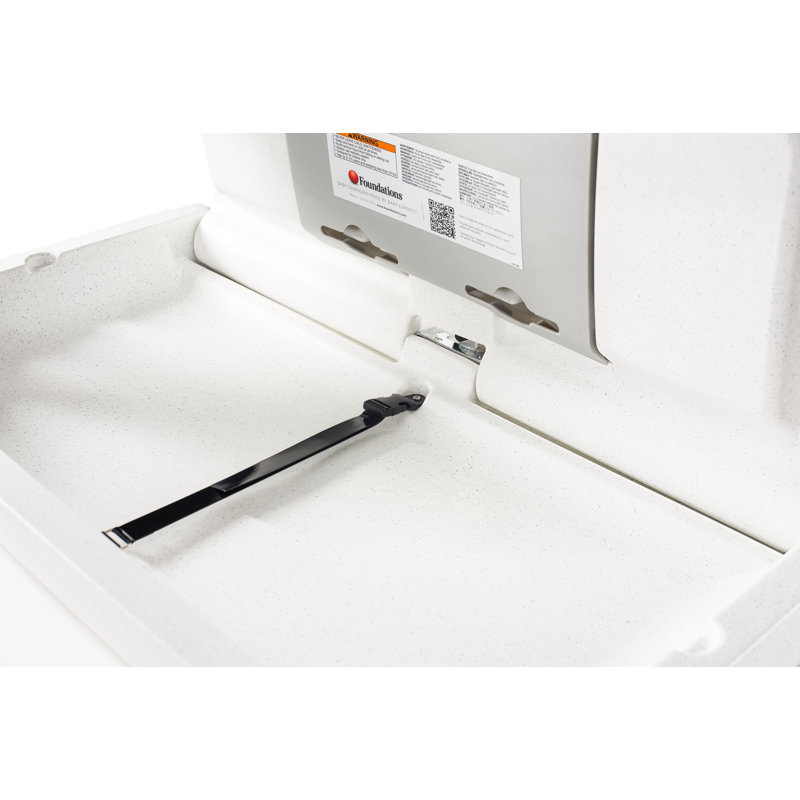 Foundations Horizontal Changing Station with Safety Straps, White Granite