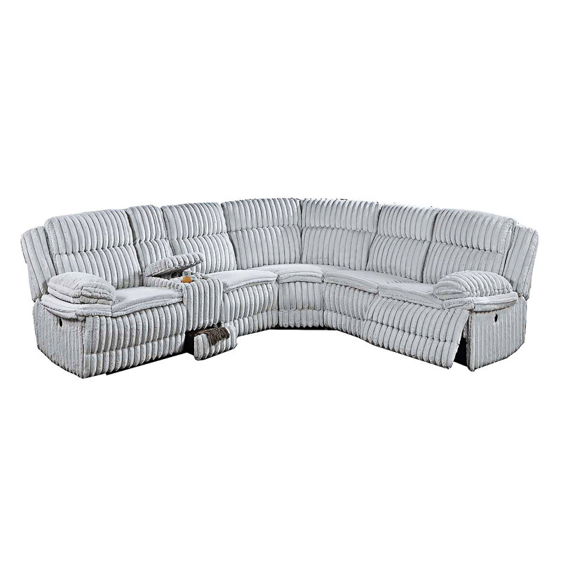 Canapé modulaire inclinable avec porte-gobelet Motion, Gris clair