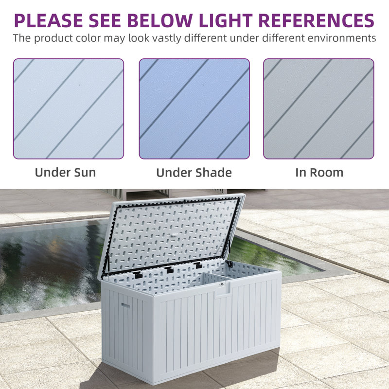 Balconera 63.3'' W 230 Gallons Water Resistant Resin Lockable Deck Box, White