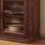 Buffet en noyer massif et verre manufacturé brun noisette-1567575454