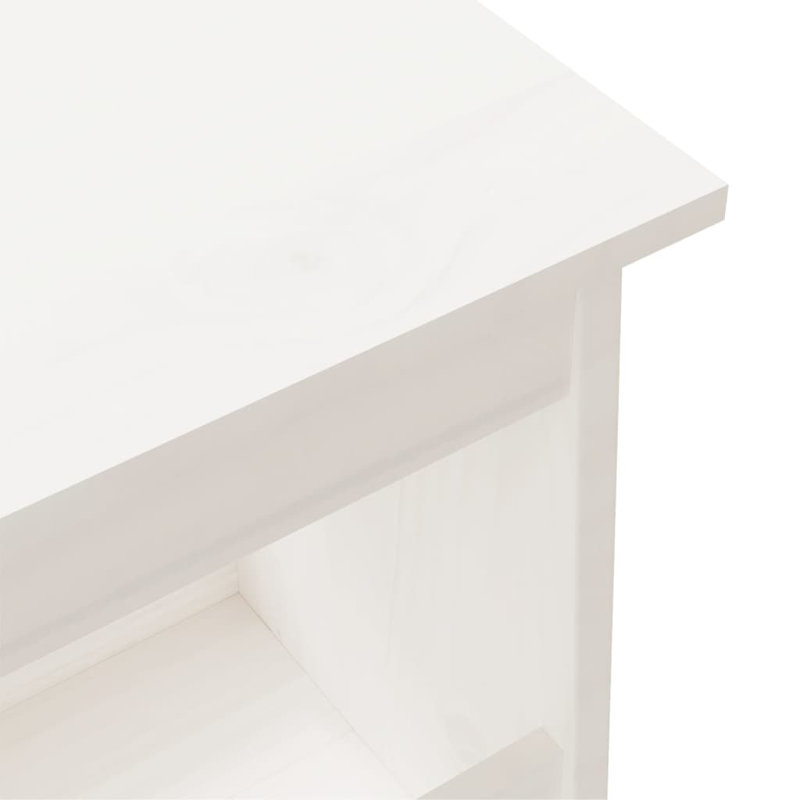Allisandra Solid Wood Storage Bench, 45cm H x 160cm W x  28cm D, White