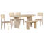 Ensemble de table de salle à manger 6 pièces avec banc, ensemble de chaises de table ovales pour 6 personnes, ensemble de salle à manger de style moderne, naturel