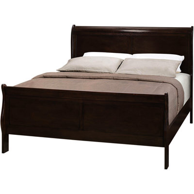 Lit cappuccino traditionnel, design sophistiqué, atmosphère chaleureuse de chambre à coucher en bois franc et placage asiatique, structure