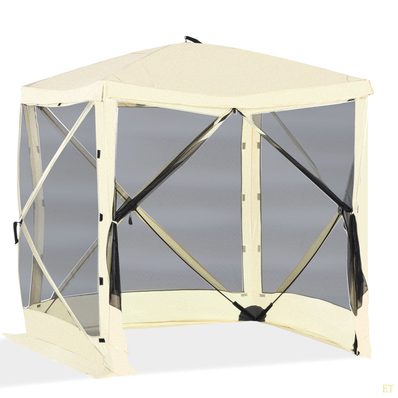 Tente avec abri de jardin avec moustiquaire Outsunny Pop Up, Beige