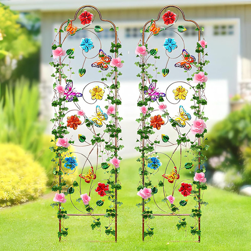 Paquet de 2: Métal-Jardin-Treillis-Support-Treillis d'extérieur-Déco ...