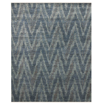 Nickols Charcoal Hand-Knotted Wool Blend Area Rug