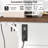Kitchen Island with Storage Cabinet and Trash Cabinet, 55" Kitchen Dining Table with Drop Leaf and Charging Station-1896157047