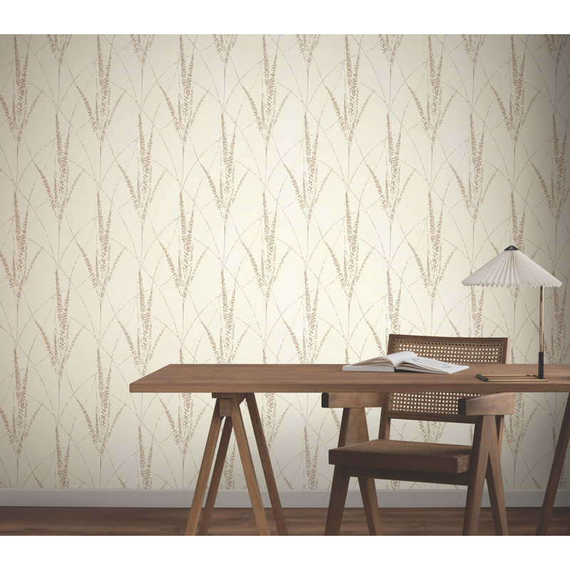 Papier peint Graceful Willow Putty, Blanc