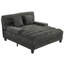 Canapé-lit moderne avec dossier réglable à 6 positions, lumières à DEL et contrôle des applications - Canapé-lit en chenille de 57,1 po avec coussins pour le salon et fauteuil inclinable-1694800503