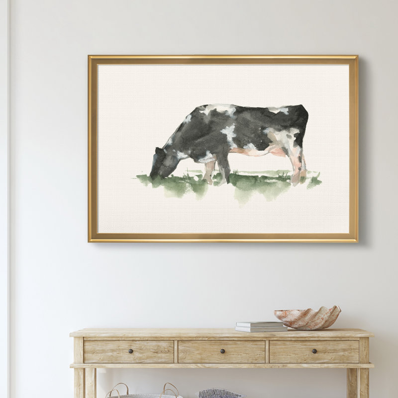 «Grazing Farm Animal II», impression sur toile encadrée, H 18,5 po x l 24,5 po x P 1,5 po, Doré