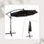 Parasol de patio imperméable de 10 pi avec lumières solaires à DEL pour la cour, la piscine, la terrasse - abat-jour à 8 nervures, manivelle facile et base en croix robuste-1612685133