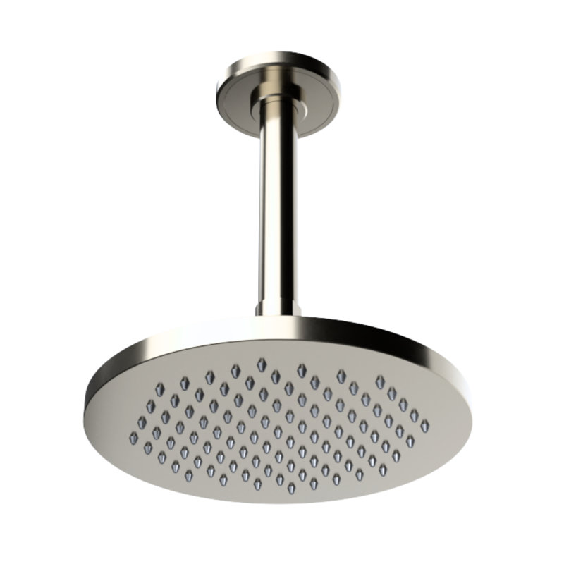 Rainstone Rainshower Head - Modern, 8", Polished Nickel