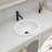 17"L x 15.5" W Drop-In Bathroom Sink White Ceramic Porcelain Oval Bathroom Sink Semi Recessed Sink