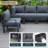 Chelsea 6‑Piece Outdoor Patio Sectional – Powder‑Coated Aluminum U‑Shape Conversation Set with Removable Cushions-63702416