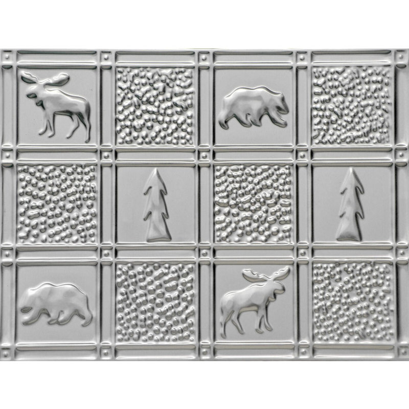 Gwen's Cabin  21" x 16" Tin Plated Steel - Wall and Backsplash Tile, Steel