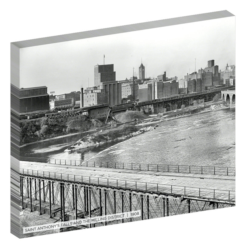 Saint Anthony's Falls and the Milling District, historique de Minneapolis - reproduction de photo sur toile tendue