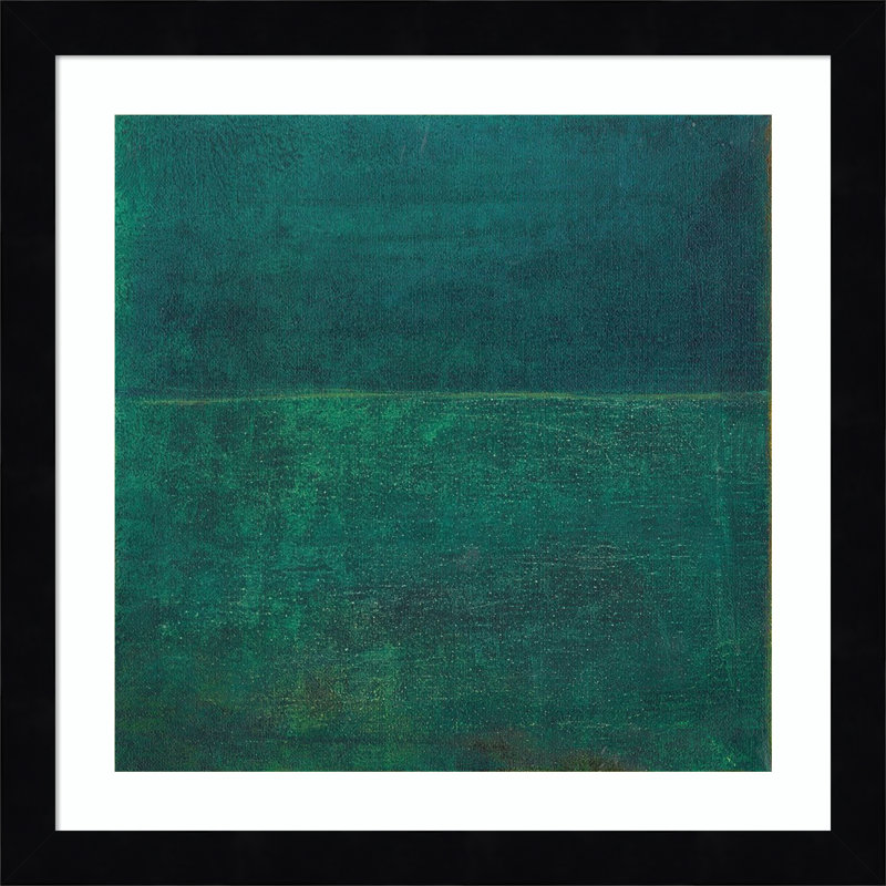 Green Zen I by Jodi Fuchs, Black Framed Paper, 13.12" H x 13.12" W x 0.88" D