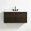 Meuble-lavabo flottant simple 48 po avec plateau en marbre brun foncé-141240046