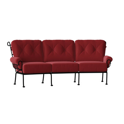 Terrace 114'' Wide Iron Patio Sofa with Cushions