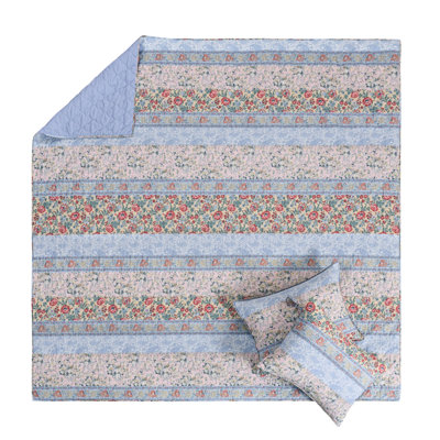 Greenland Home Fashions Kressida Blue Quilt Set, 3-Piece