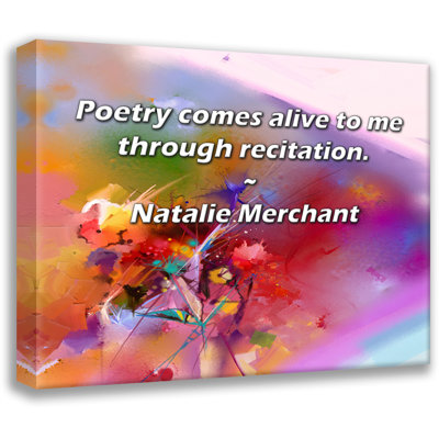 Artsy Quote By Natalie Merchant Gallery Wrapped Canvas