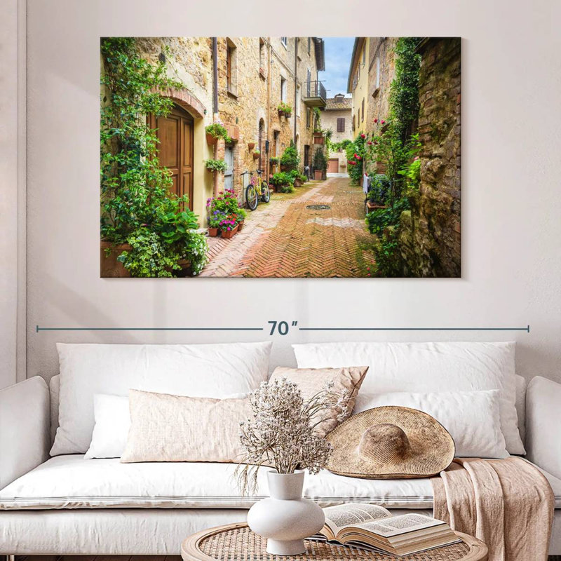 Ravi, pittoresque rue toscane, H 34 po x l 51 po