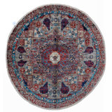 High-Quality Hand-Knotted Red And Navy Area Rug