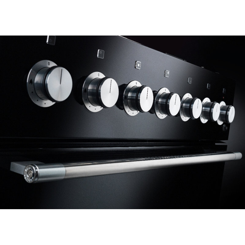AGA Mercury 36"W. 4.5 Cu.Ft. Freestanding Induction Convection Range with Brushed Nickel Trim, Matte Black