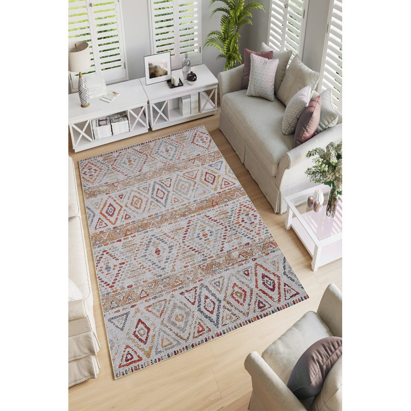 Eco-Friendly Area Rug (2 ft x 3.3 ft), 100% Polyester, 650 g/m² | Antibacterial & Non-Slip PVC Dot Underside, Pile Height: 0.2 inches | Machine Washable, Digital Print Design, Perfect for Living Room & Bedroom Decor