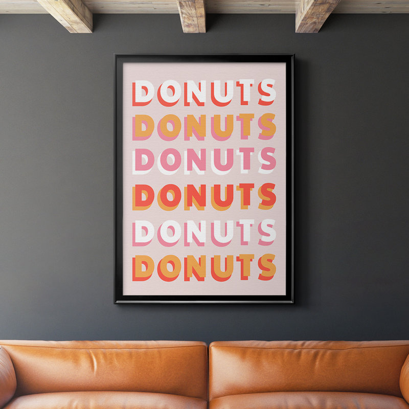9_Donuts, toile encadrée de qualité supérieure, H 42,5 po x l 30,5 po x P 1 po, Noir