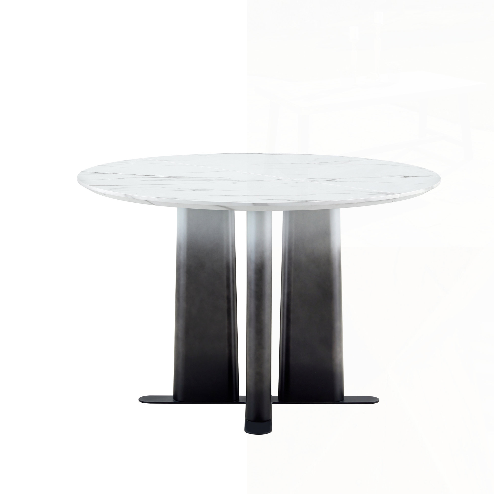 Marble Table Pattern Wrought Studio™ Round Marble Pattern MDF Dining Table, Compact 2-4 ...