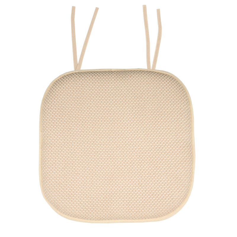 Honeycomb Memory Foam Non-Slip 16" x 16" Chair Cushion Pad with Ties, Linen, 2