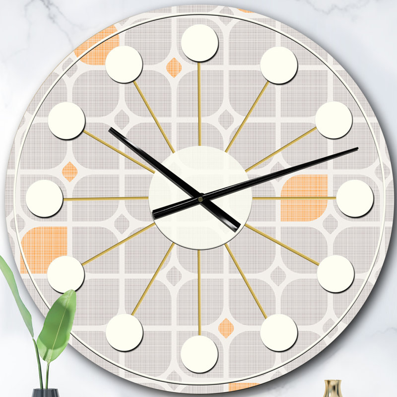 Horloge murale rétro Mid-Century, Surdimensionné