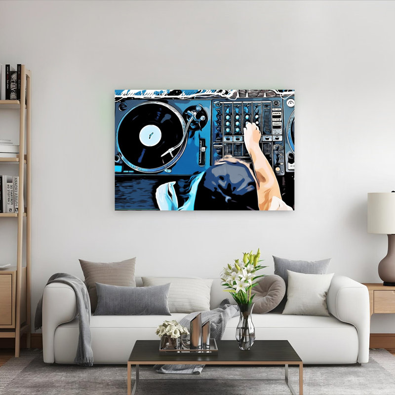 Art mural contemporain abstrait, H 40 po x l 60 po