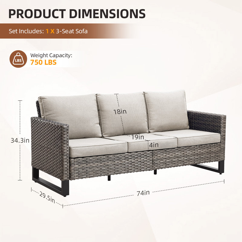Chaise d'extérieur pivotante en osier avec coussins Hansencamp, Beige