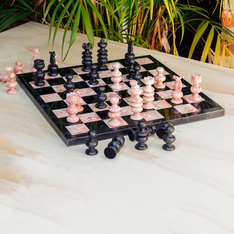 Salunga Wrought Studio™ Handmade 13.75'' L Stone Chess Game Set