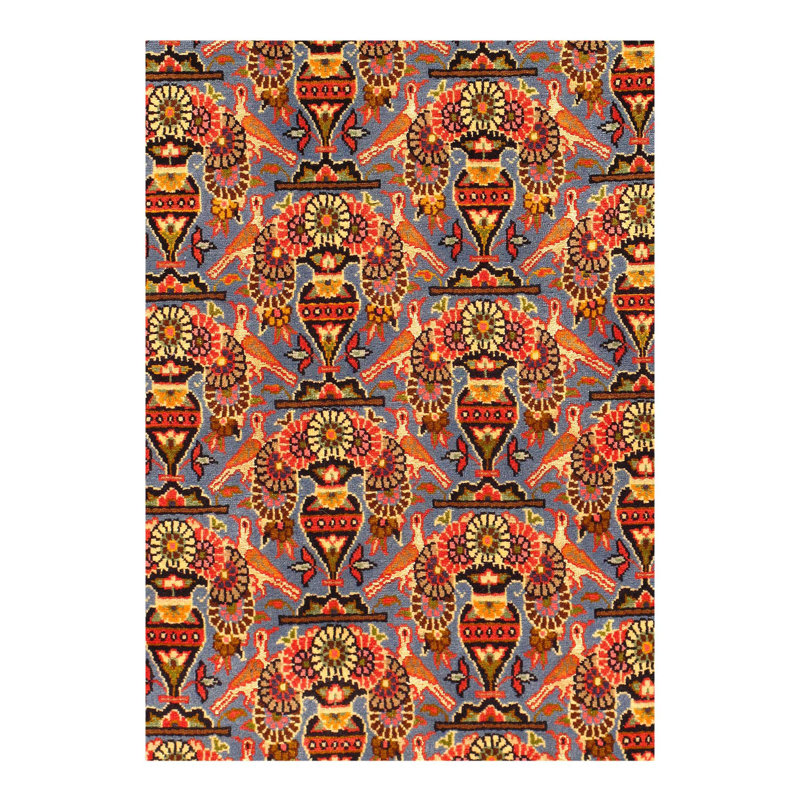 Oriental Area Rug in Light Blue