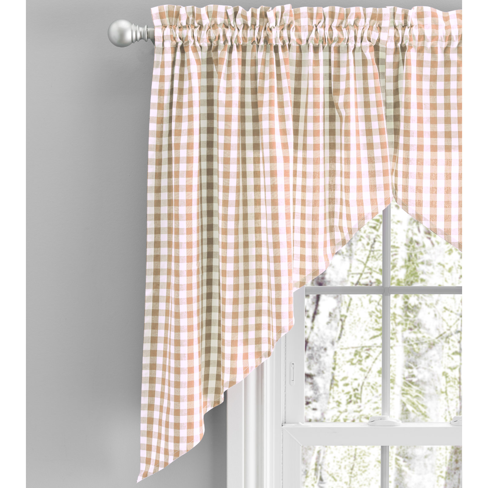 Alula Cotton Swag 70" Window Valance, Natural, 70" W x 36" L