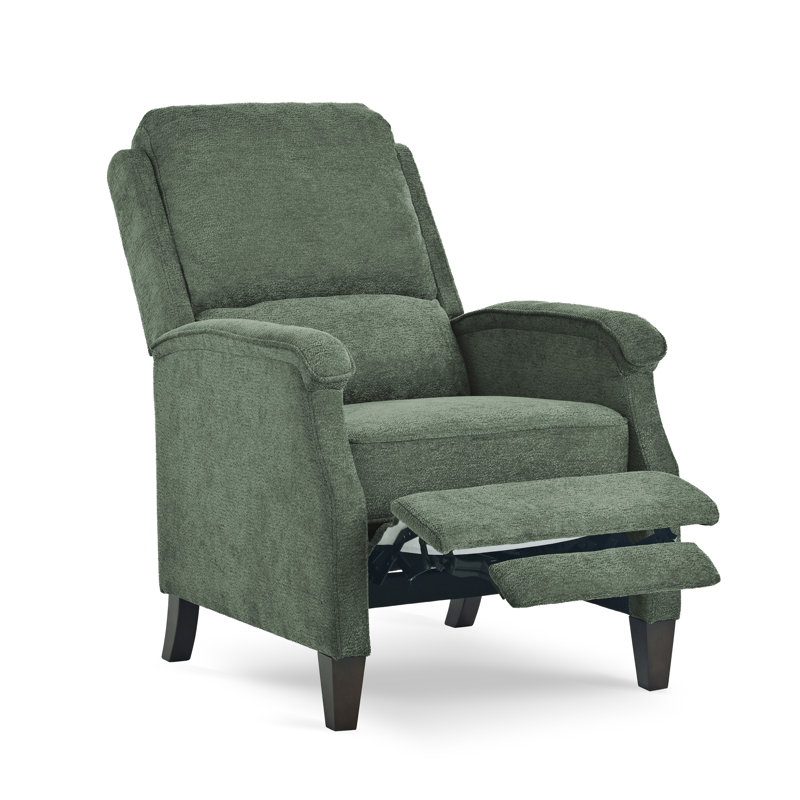 Fauteuil inclinable manuel rembourré pour le salon, Chenille verte