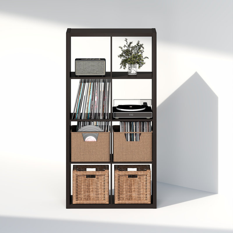Tanvee 147.09cm H Media Shelves, Dark Oak