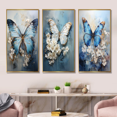 Butterfly Ethereal Blues Form Abstract Elegance