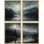 Mystical Moonlit Mountain Scenery Tranquil Night 4 pièces-97782493-97782495
